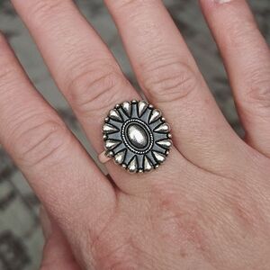 Silver-Toned Concho Ring